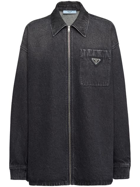 prada denim zip jacket